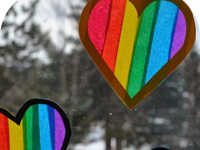 Rainbow Heart Transparencies