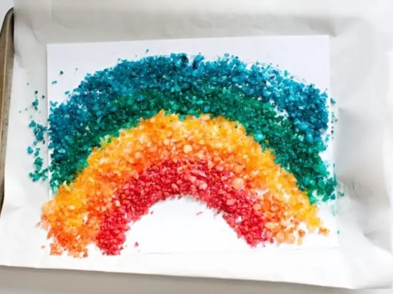 Rainbow Salt Crystal Painting