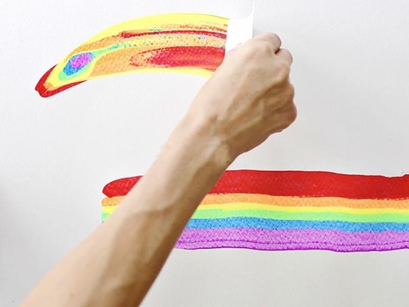 Rainbow Scrape Painting