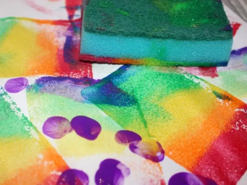 Rainbow Sponge Painting Art