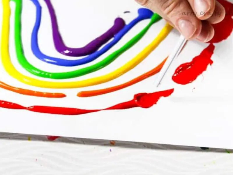 Straw-Blowing Rainbow Art