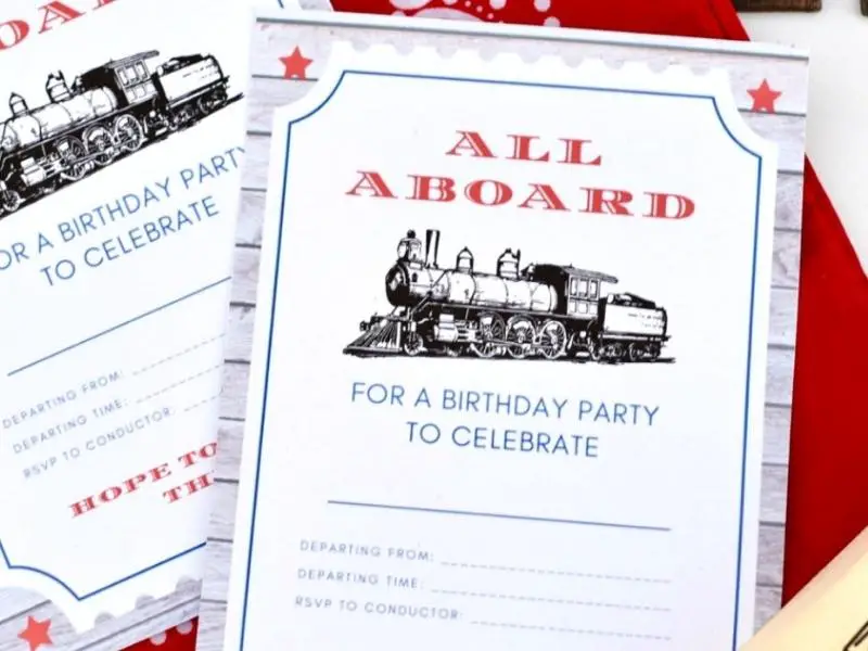 Train Party Invitations