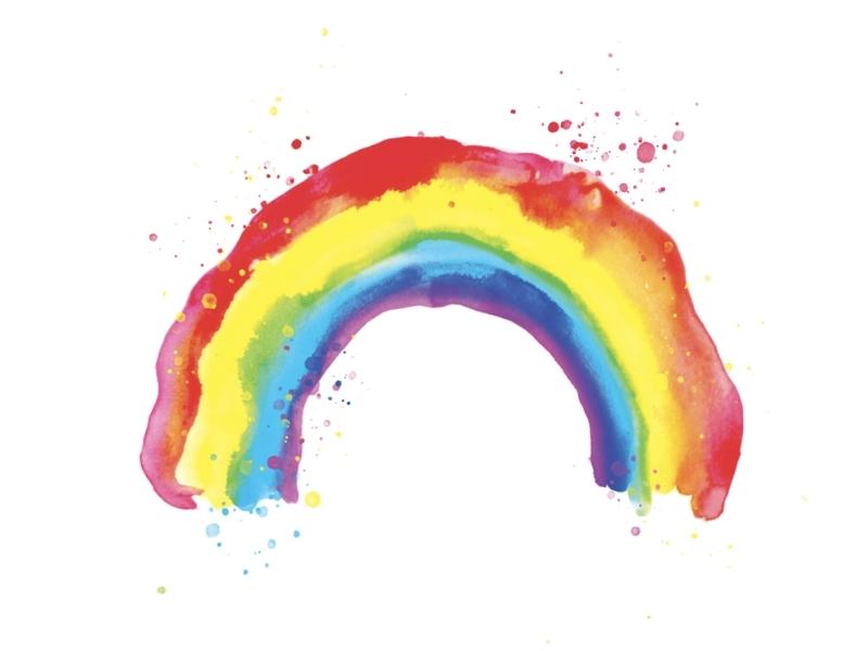 Watercolor Splash Rainbow Art