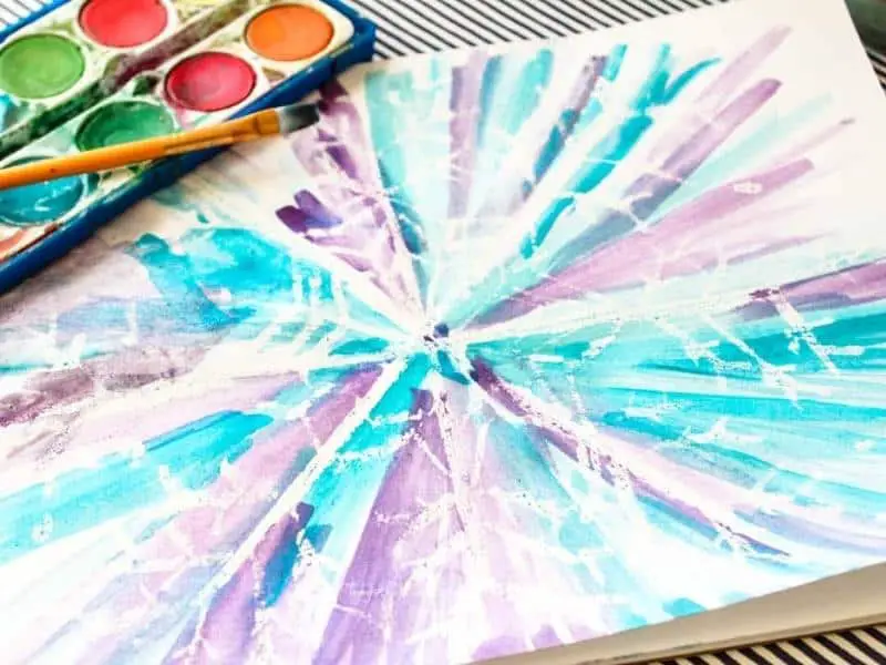 Watercolor and Oil Pastel Resist Snowflakes
