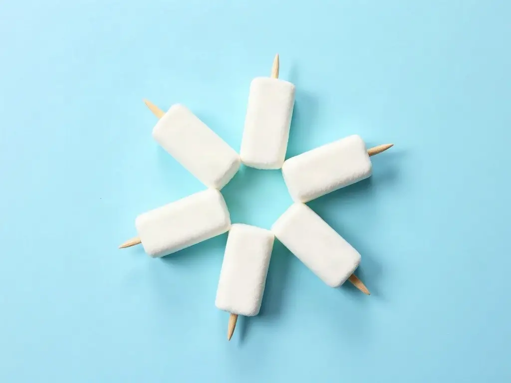 Marshmallow and toothpick snowflake