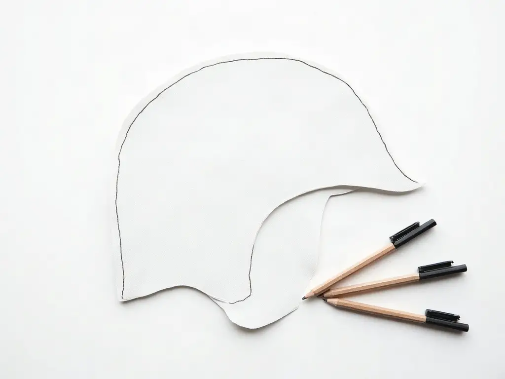 Colored pencils shading a white helmet drawing with light gray to show how to color white armor