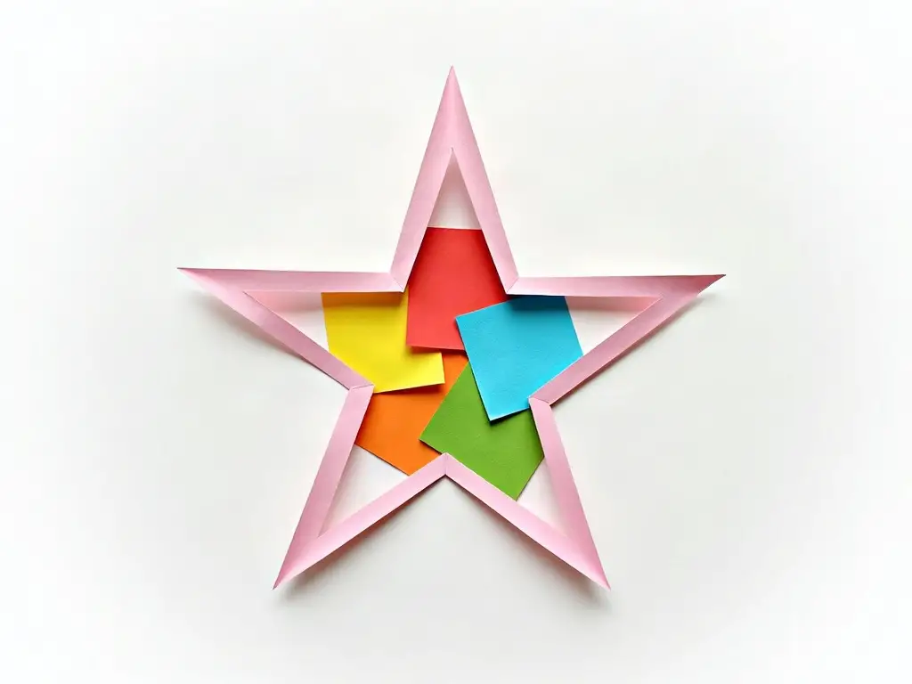 Paper star filled with colored tissue paper to look like stained glass