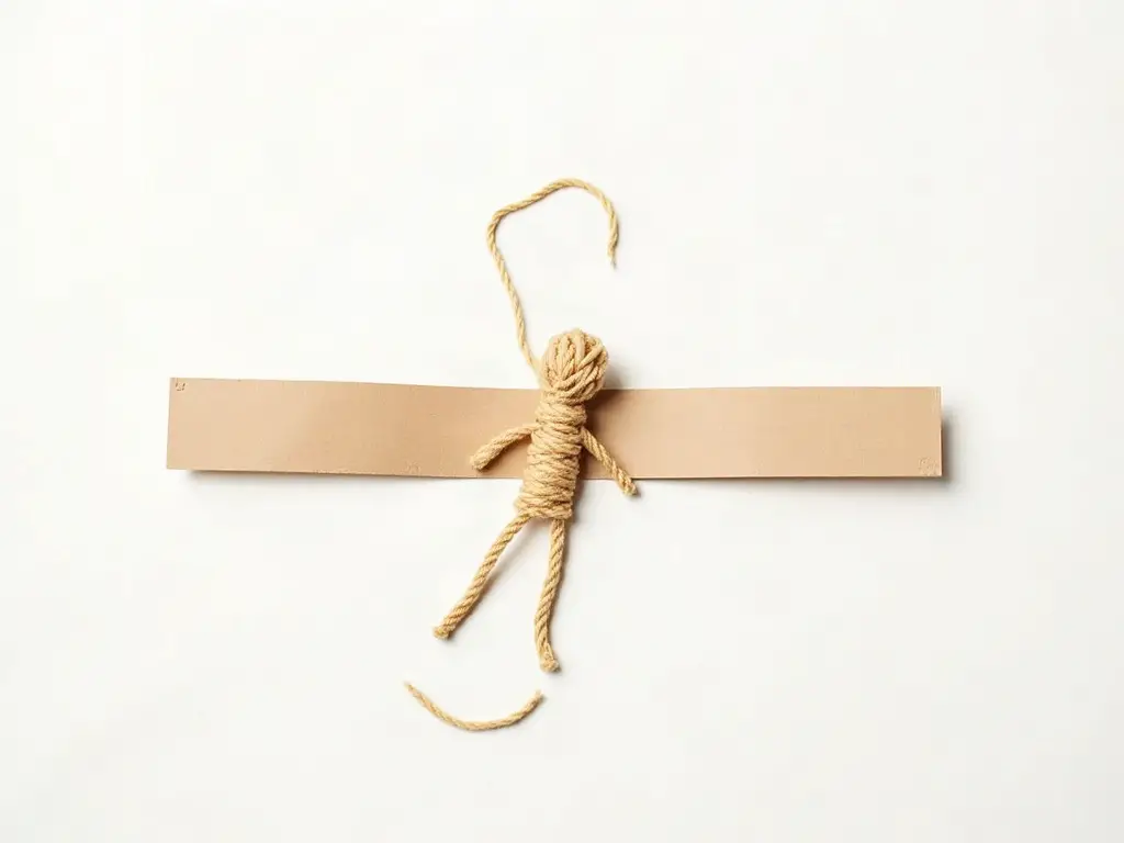 Steps for wrapping yarn to make a simple yarn doll